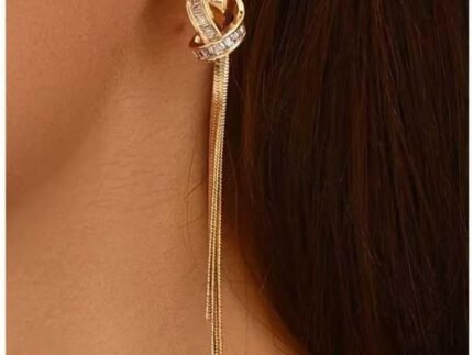 Dangle Earrings for Women, Sparkly Rhinestone Long Tassel Chain Earrings