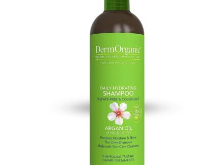 DermOrganic Daily Hydrating Shampoo – 100% Sulfate-Free, 70% Organic – Rich Lather Restores Dry, Damaged Hair, 16.9