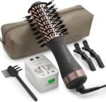 Dual Voltage Blow Dryer Brush Travel Hair Dryer Brush in One, 110-240V