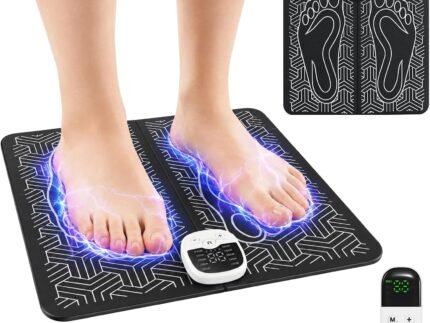 EMS Foot Massager for Neuropathy, Foot Stimulator with Wireless Remote Control, 10 Modes & 30 Adjustable Intensity Levels, USB Rechargeable Massage Pad for Foot Pain Relief, Home Office Travel