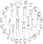Ear Cuff Earrings Set for Women Adjustable Fake Earring Cuffs Non Piercing