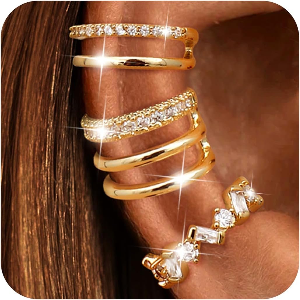 Ear Cuffs Non-Piercing for Women Cute Small Clip-On Cartilage Earrings Ear Cuffs Non-Piercing for Women Cute Small Clip-On Cartilage Earrings