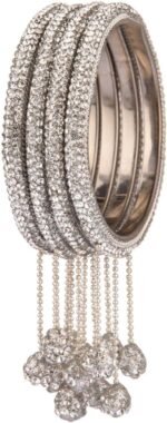 Efulgenz Indian Bangle Set Rhinestone Bracelet Wedding Party Jewelry