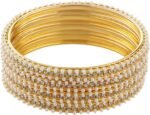 Efulgenz Indian Bangles Bollywood Faux Pearl Crystal Wedding Bracelet