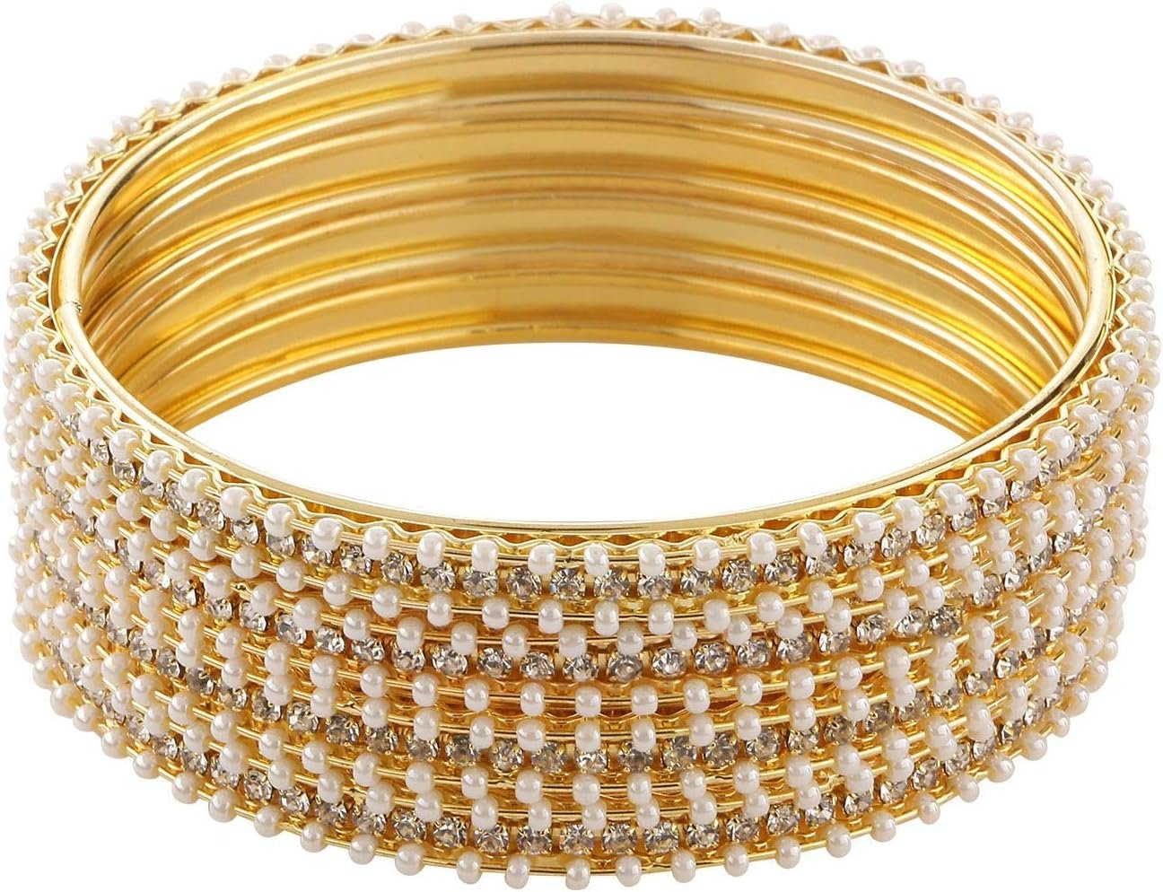 Efulgenz Indian Bangles Bollywood Faux Pearl Crystal Wedding Bracelet Efulgenz Indian Bangles Bollywood Faux Pearl Crystal Wedding Bracelet