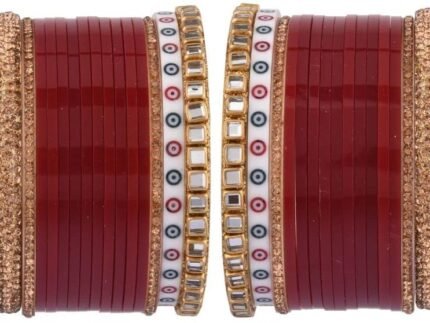 Efulgenz Indian Bridal Bangle Set Punjabi Chura Chuda Wedding Bracelet