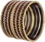 Efulgenz Indian Bridal CZ Plain Metal Bracelet Bangles Sets