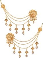 Efulgenz Indian Bridal Earrings Ear Support Chain Wedding Hair Accessory