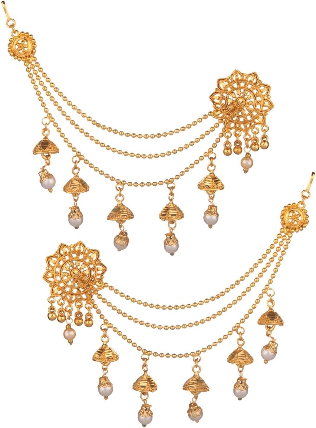 Efulgenz Indian Bridal Earrings Ear Support Chain Wedding Hair Accessory Efulgenz Indian Bridal Earrings Ear Support Chain Wedding Hair Accessory