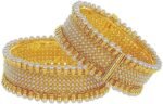 Efulgenz Indian Bridal Faux Pearl Bollywood Cuff Bracelets Bangle Set