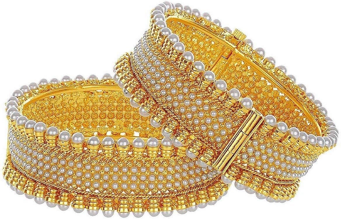 Efulgenz Indian Bridal Faux Pearl Bollywood Cuff Bracelets Bangle Set Efulgenz Indian Bridal Faux Pearl Bollywood Cuff Bracelets Bangle Set