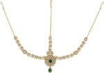 Efulgenz Indian Bridal Maang Tikka Faux Kundan Head Chain Hair Accessory