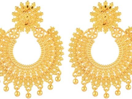 Efulgenz Indian Chandbali Earring Bridal Bollywood Gold Tone Dangle Earring