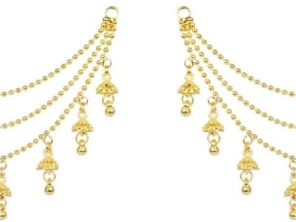 Efulgenz Indian Earring Ear Chains Jhumka Charms Ear Support Hair Accessory