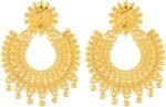 Efulgenz Indian Gold Tone Dubai Style Chandbali Earrings Earring Set