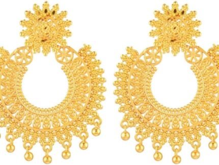 Efulgenz Indian Gold Tone Dubai Style Chandbali Earrings Earring Set