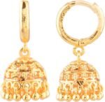 Efulgenz Indian Hoop Earrings Bollywood Gold Tone Jhumka Jhumki Dangles