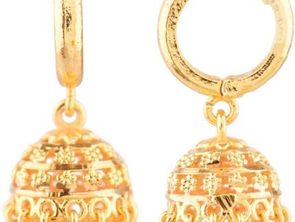 Efulgenz Indian Hoop Earrings Bollywood Gold Tone Jhumka Jhumki Dangles