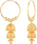 Efulgenz Indian Hoop Gold Tone Jhumka Jhumki Bollywood Dangle Earrings