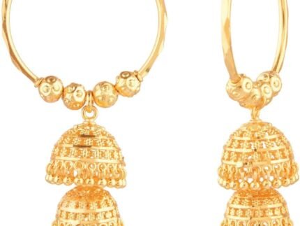 Efulgenz Indian Hoop Gold Tone Jhumka Jhumki Bollywood Dangle Earrings