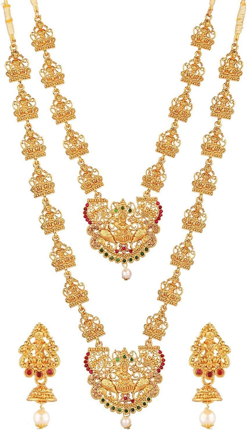 Efulgenz Indian Jewelry Sets Temple Long Indian Necklaces Dangle Earrings Efulgenz Indian Jewelry Sets Temple Long Indian Necklaces Dangle Earrings