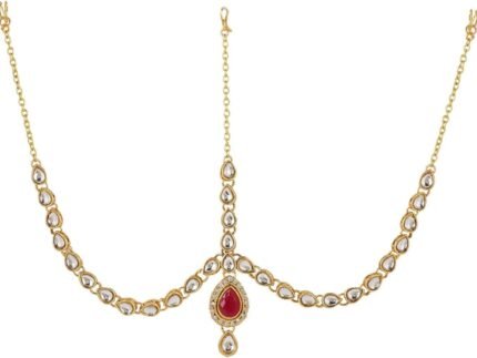 Efulgenz Indian Kundan Bridal Maang Tikka Head Jewelry Hair Accessories