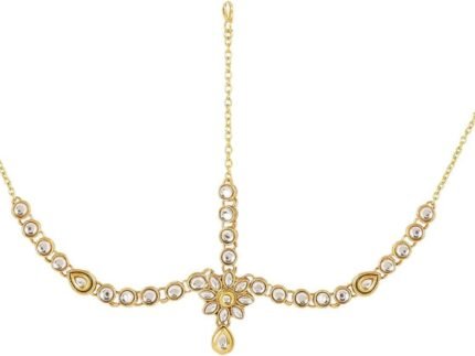 Efulgenz Indian Maang Tikka Bridal Mathapatti Head Chain Hair Accessory