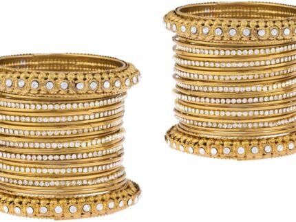 Efulgenz Indian Oxidized Bangle Boho Crystal Bracelets Set