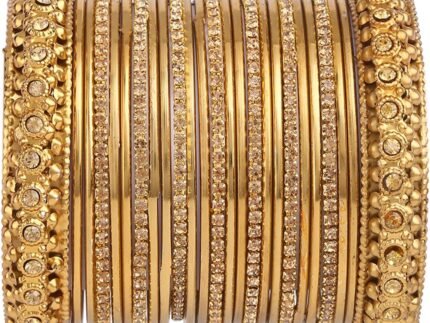 Efulgenz Indian Oxidized Bangle Boho Vintage Crystal Bracelets Set