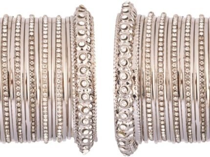 Efulgenz Indian Oxidized Boho Bangle Vintage CZ Crystal Bracelets Set