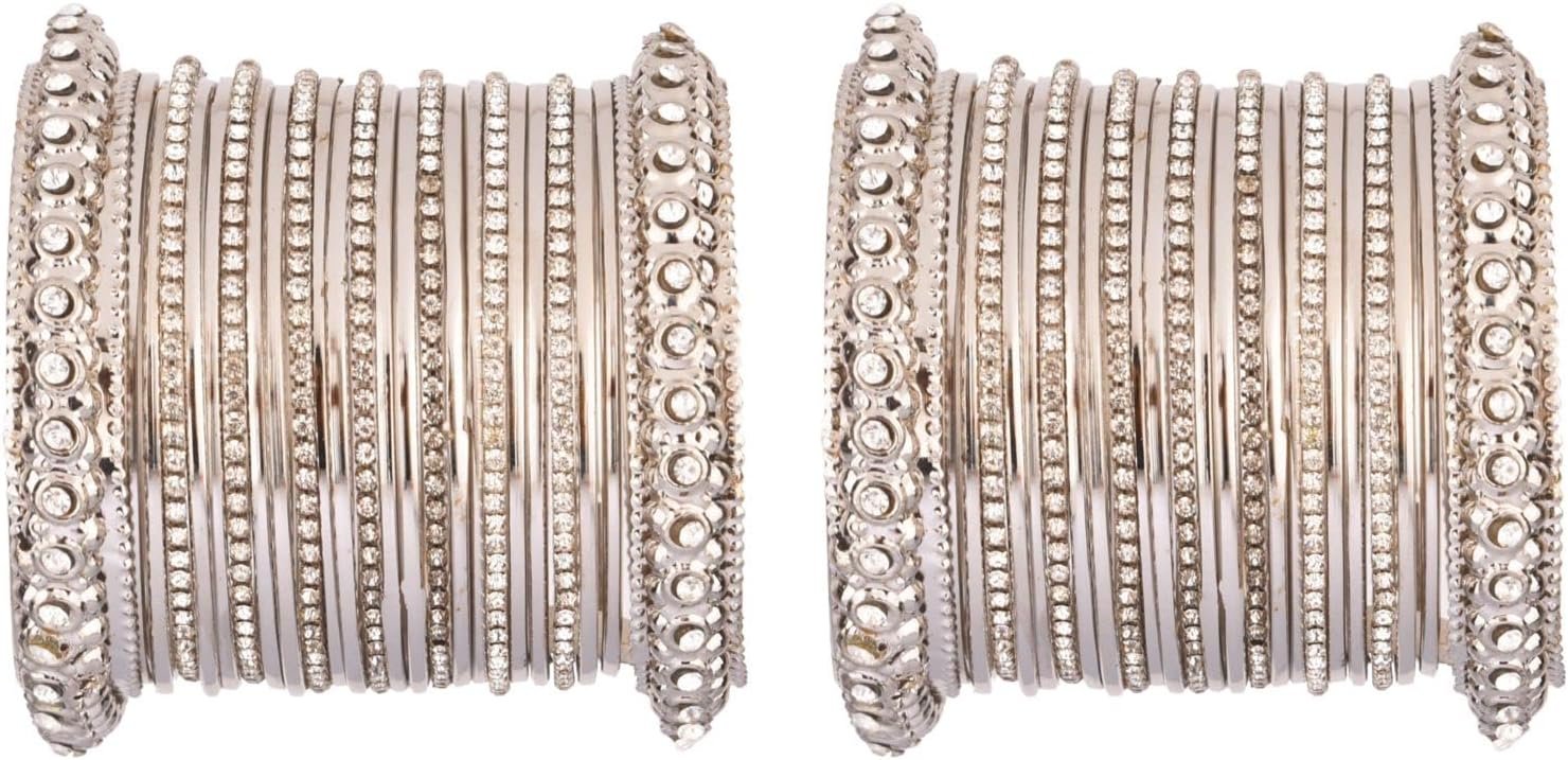 Efulgenz Indian Oxidized Boho Bangle Vintage CZ Crystal Bracelets Set Efulgenz Indian Oxidized Boho Bangle Vintage CZ Crystal Bracelets Set