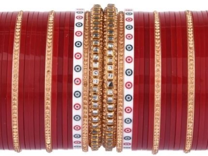 Efulgenz Indian Punjabi Chura Bridal Chuda Rhinestone Bangles