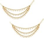 Efulgenz Indian Traditional Bridal Earrings Ear Chain Supoprt Hair Chain