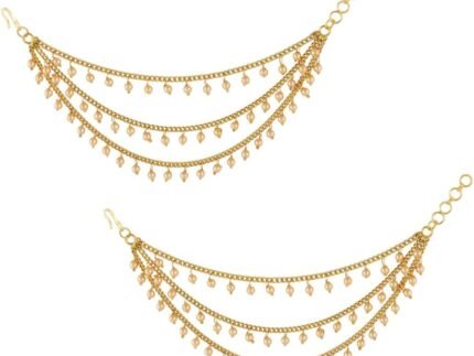 Efulgenz Indian Traditional Bridal Earrings Ear Chain Supoprt Hair Chain