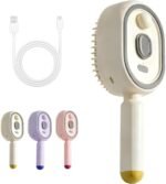 Electric Steam Brush for Hair, 2026 New Rechargeable Steam Hair Straightener Brush, Electric Hair Brush for Women, Reduces Frizz and Anti-Tangle, Anti-Static (White)