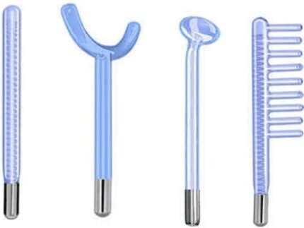Electrode Wand Glass Tube Handheld Spare Parts for Facial Skin Wand Hair Care Instrument 7Pcs/Set Different Tubes (Blue)