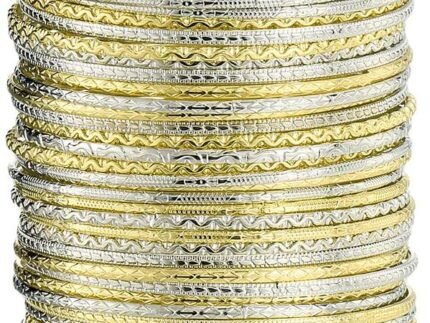Ensoul Flower Mixed Metal Aztec Multi Bangle Set of 50