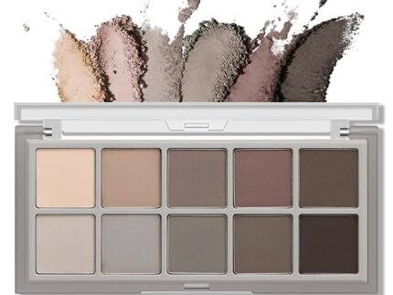 Erinde 10 Colors Matte Eyeshadow Palette, Grey Taupe Mavue Nude Eye Shadow for Older Women, Ultra Blendable Cool Toned Neutral Smokey Eye Shadow Palettes, Long Lasting Natural Smooth Texture, Cement