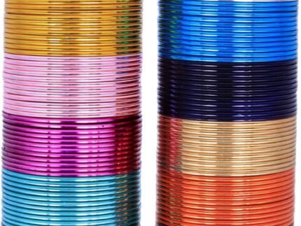 Ethnic Traditional Indian Bollywood 144 pcs Multi Color Plain Bangle Bracelet Set Bridal Wedding Partywear Bridal Arrangement Box Costume Radha Rani Jewelry