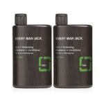 Every Man Jack 2-in-1 Thickening Shampoo + Conditioner – Thicken, Cleanse, and Hydrate Hair with Coconut, Aloe, and Tea Tree Oil – Naturally Derived and No Harsh Chemicals – Twin Pack