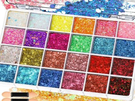 FANDAMEI Face Glitter Palette, Body Face Glitter Gel for Women Face Paint