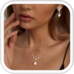 FASACCO Gold Wedding Jewelry Sets for Brides Pearl Jewelry Set for Women