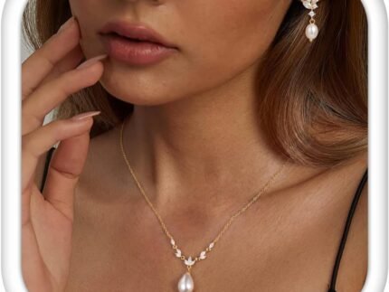 FASACCO Gold Wedding Jewelry Sets for Brides Pearl Jewelry Set for Women