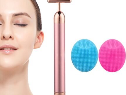 FIEIKBYY Beauty Bar Rose Gold Facial Massager for Skin Care