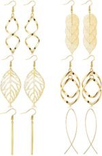 FUNEIA 6 Pairs Drop Dangle Earrings for Women Threader Earring Set