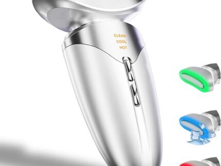 Face Massager, Red Light Therapy for Face and Neck, 3-in-1 Facial Massager Tool, Face Lift Device with Cold & Hot Vibration Technology, Portable Facial Massager for Wrinkles Skin Care, Firming