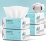 Face Towels, Disposable Face Towel 400 Count, Makeup Remover Dry Wipes, Soft Cotton Dry Wipes Facial Cloths Towelettes for Washing and Drying, Facial Tissue for Cleansing, Skincare