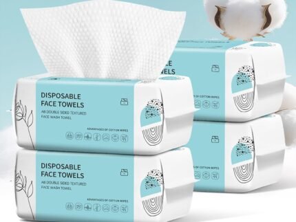 Face Towels, Disposable Face Towel 400 Count, Makeup Remover Dry Wipes, Soft Cotton Dry Wipes Facial Cloths Towelettes for Washing and Drying, Facial Tissue for Cleansing, Skincare