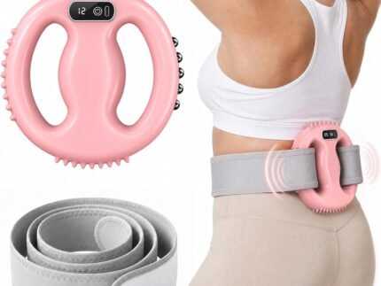 Fascia Ring Massager, Adjustable 12-Level Vibration & 4 Massage Heads