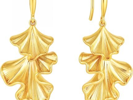 Flower Dangle Earrings for Women, Chunky Statement Unique Trendy Jewelry